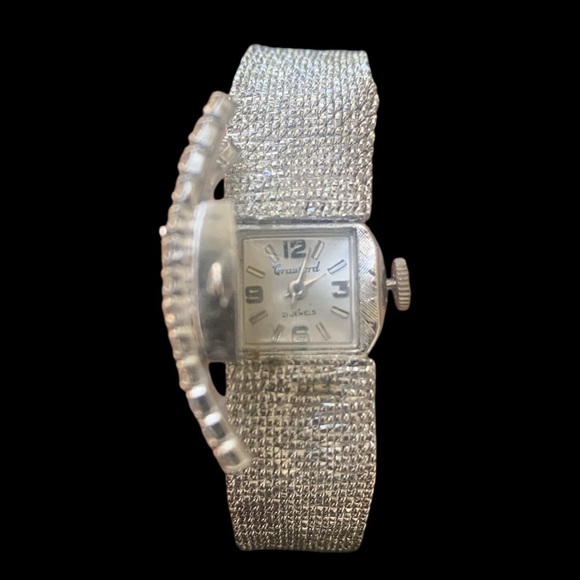 Vintage Crawford 21 Jewel Crystals Peek-A-Boo Watch 1950\'s-60\'s